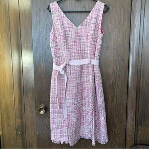 DAVID MEISTER Vintage Dress Pink Tweed Sleeveless Jumper